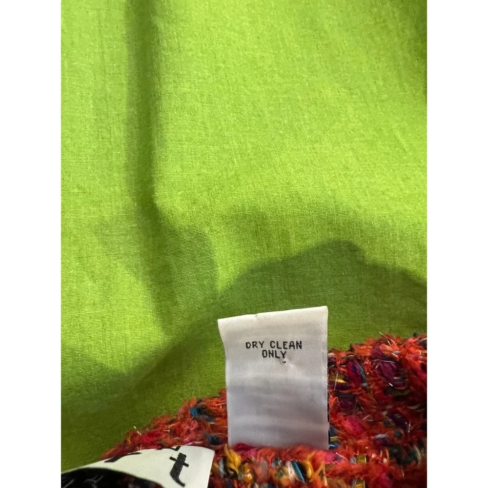 Keren Hart Vintage‎ Jacket Women's Size Large Colorful Art Yarn Glitter